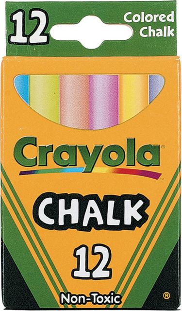 CHALK STICKS ASSORTED COLORS 12 COUNT