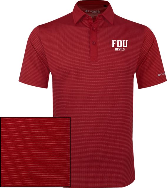 FDU Devils Columbia Omni Wick Sunday Golf Polo FDU Devils Stacked - ONLINE ONLY